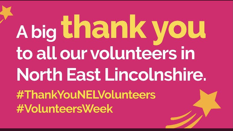roscoblackwood's tweet photo. I would just like to personally say βTHANK YOUβ to all of our local volunteers in NE Lincs for the simply amazing continued commitment and inspiration they show everyday in whichever role, community or organisation they support. #ThankYouNELVolunteers #VolunteersWeek #TakePartNEL https://t.co/OQbEpuc3wr
