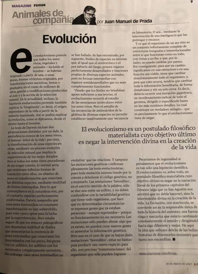 Cuando no entiendes nada de biología ni de evolución y quieres que todo el mundo lo sepa.