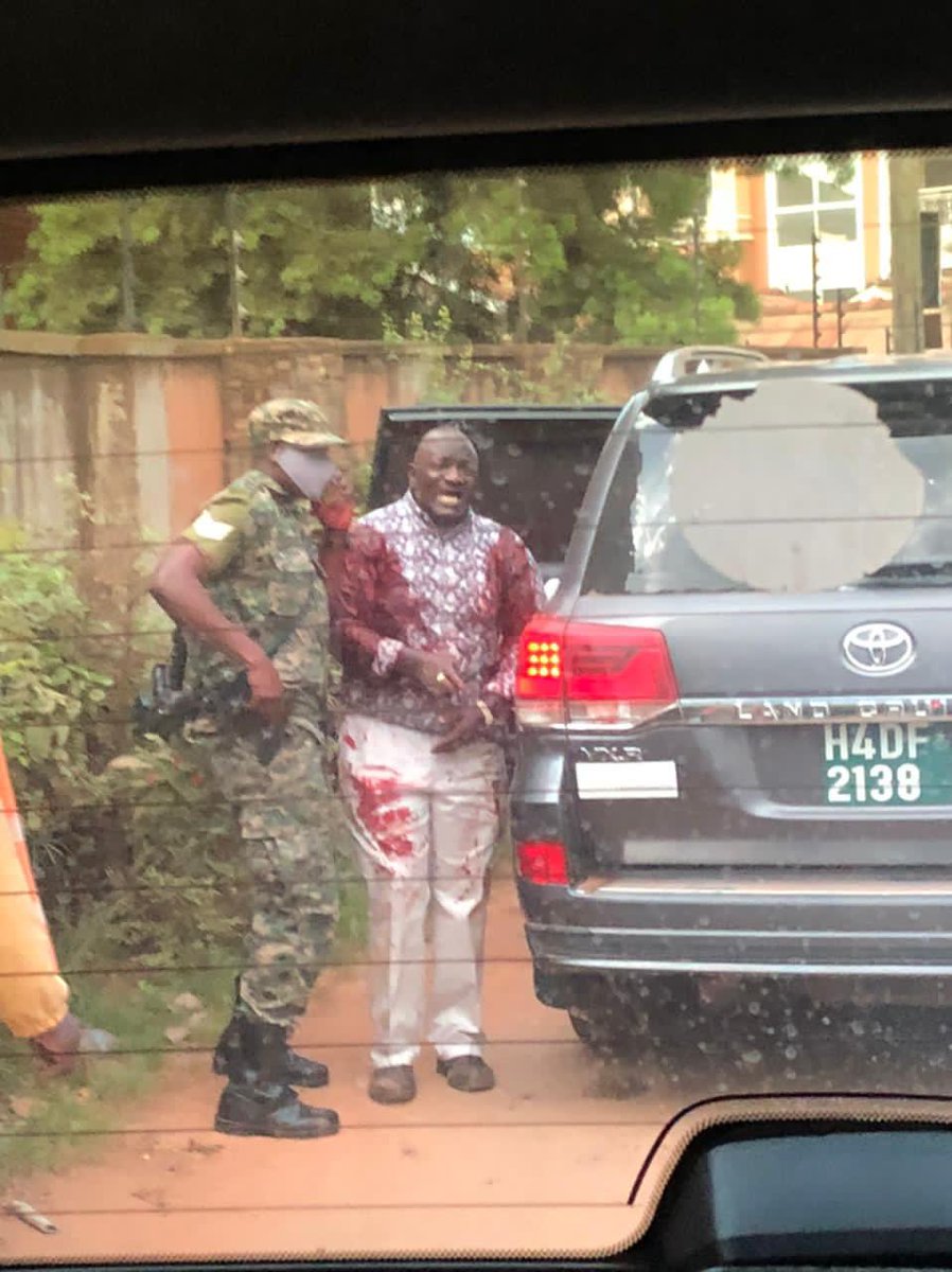 Sad day, this! Very. As per <a href="/CanaryMugume/">Canary Mugume</a>’s crime scene interviews, <a href="/GenWamala/">General Edward Katumba Wamala</a> has survived an assassination attempt, but in this picture is standing right next to a car carrying the dead bodies of his daughter &amp; driver, having been driving to his wife’s mother’s vigil! <a href="/nbstv/">NBS Television</a>