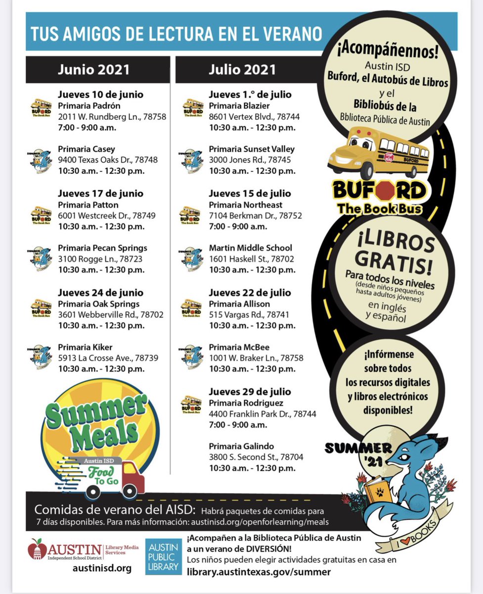 Buford the Book Bus! <a href="/AustinISD/">Austin ISD</a> <a href="/AustinPublicLib/">Austin Public Library</a> #summerreading