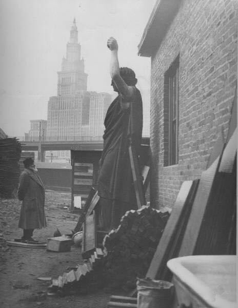 John Skrtic (@skrticx) on Twitter photo Once the pride of #Cleveland, when it stood atop the old county courthouse in civil war days, the famous statue of Justice, is here shown discarded in a junk dealers yard in the 'Flats' district. April 6, 1932. Notes and Photo from: <a href="/Cleve_Memory/">Cleveland Memory</a> Once the pride of #Cleveland, when it stood atop the old county courthouse in civil war days, the famous statue of Justice, is here shown discarded in a junk dealers yard in the 'Flats' district. April 6, 1932. Notes and Photo from: <a href="/Cleve_Memory/">Cleveland Memory</a>