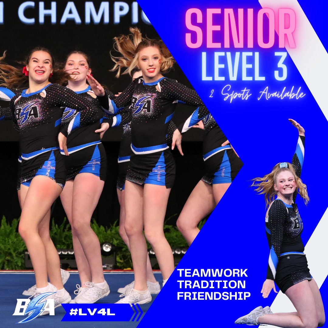 BlueStormAkron's tweet photo. We are looking to add 3 athletes to our family 💙
1 Junior eligible level 4 athlete and 
2 Senior eligible level 3 athletes 📧Chelsea@bluestormathletics.com
#E42BSA #stormstronger #smallgymbigimpact #theworkisworthit #blueisthenewpink #teammate #allstarcheer #stunt #tumble #jump https://t.co/SVsG0Ga0L1