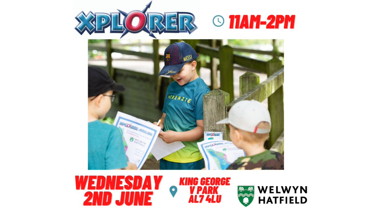 If you're looking for something to do with the kids head to King George V park tomorrow (June 2) 11am-2pm for our #FREE, family friendly navigation challenge Xplorer! 🗺️👦👧 No need to book. Get maps &amp; answer sheets from the blue gazebo. Latest time to collect a map is 1.30pm.