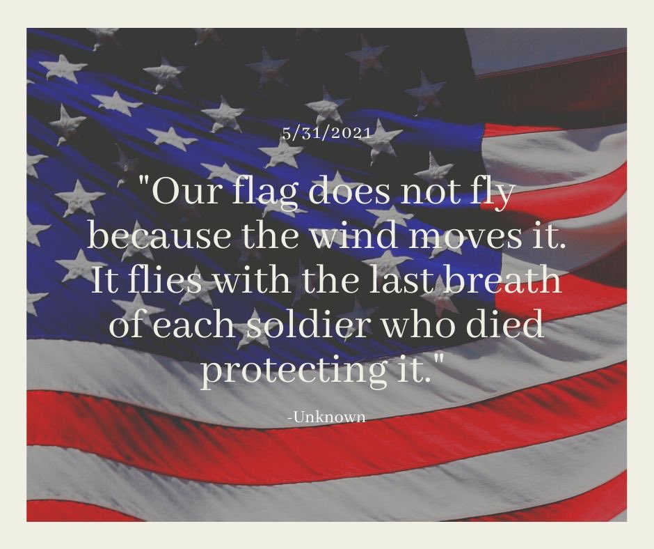 Came across this quote this morning. 

It may not be #MemorialDay2021 still but it doesn’t change how true it is.