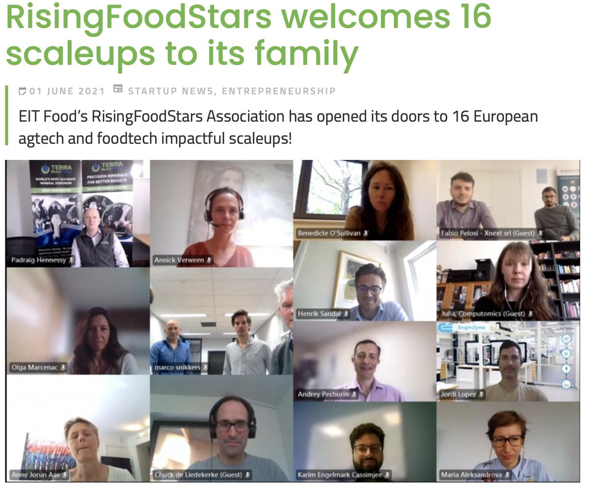 We are thrilled to join the @EITFood RisingFoodStars Association of #agtech and #foodtech impactful scaleups. This year, 16 European companies from 13 countries have been selected, only one from #Finland :) 
eitfood.eu/news/post/risi…