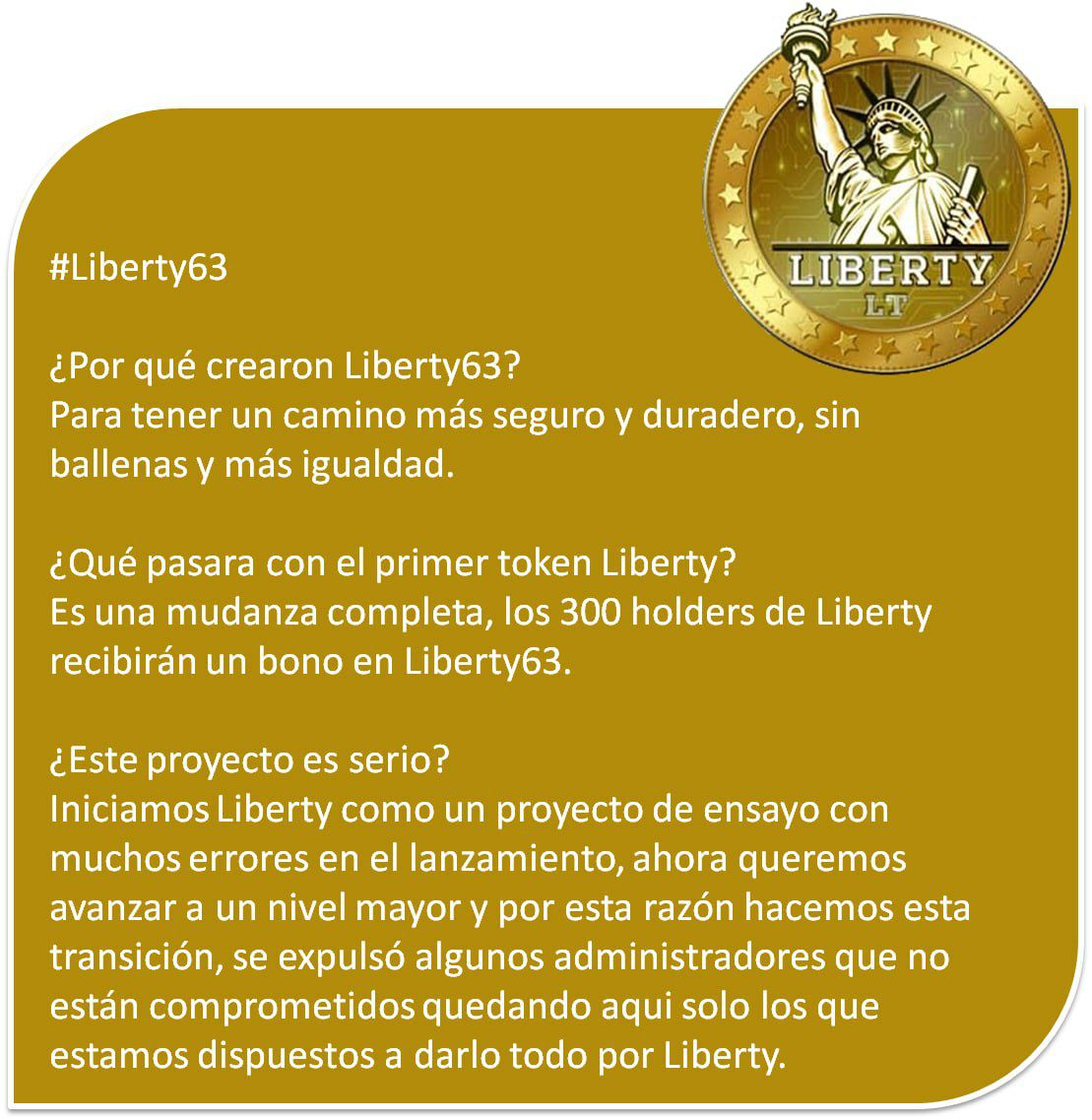 LibertyToken63's tweet photo. @DAMIANVIVA @CoinMarketCap Tuvimos problemas con el primer token por la mala distribución. https://t.co/E4e1JCYiQJ
