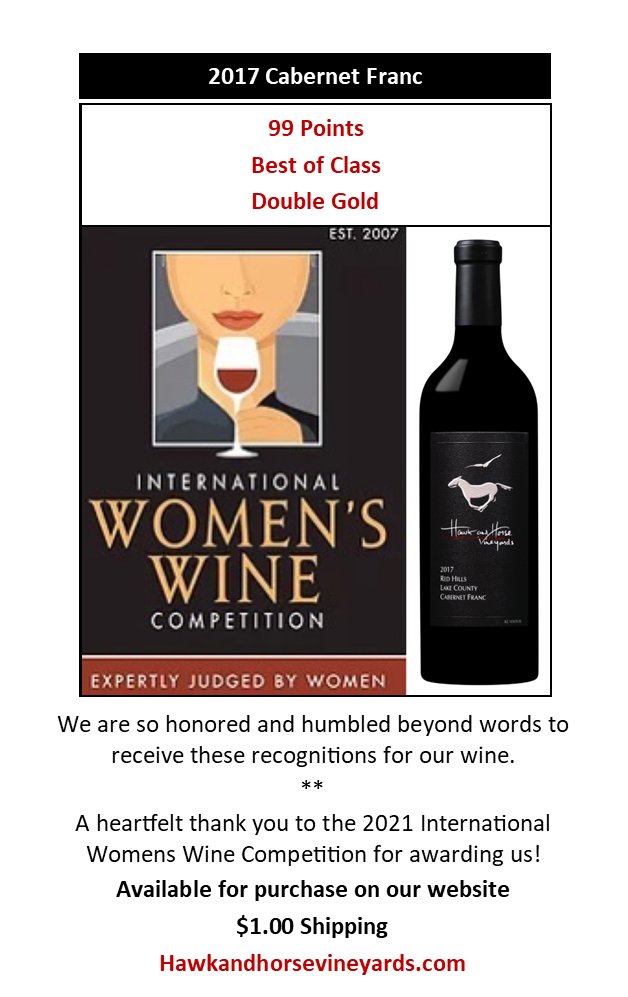 99 Points **Best of Class **Double Gold **2017 Cabernet Franc conta.cc/3iaYk6u