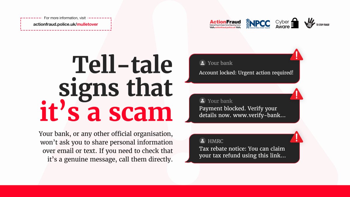 If you spot a suspicious email, you can report it by forwarding the email to 

report@phishing.gov.uk

Since launching in April 2020, over 5.8m emails have been reported leading to the removal of more than 43,000 scams and 84,000 malicious websites!

#MulletOver #CyberProtect