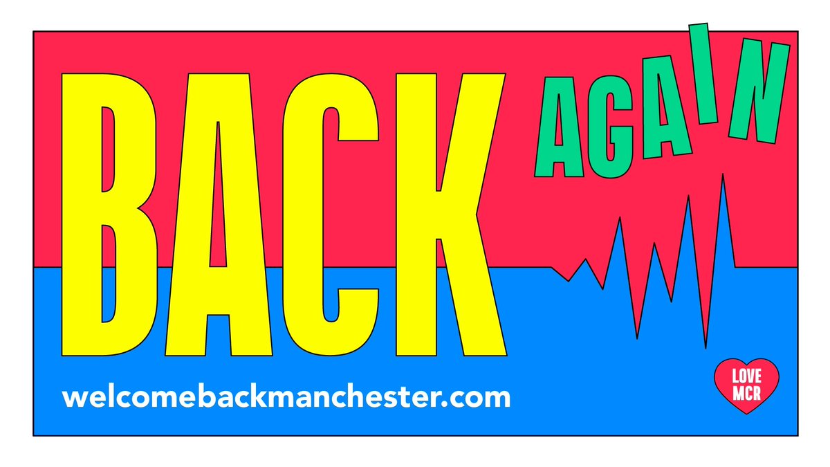 Slowly, and most importantly, safely, our city is opening up again.

We're excited– no, delighted– no, over the moon! We can't wait to see you soon. 

We've come so far. Let's keep going.

#WelcomeBackMCR ❤️ <a href="/welcomebackmcr/">Welcome Back, Manchester! 👋</a>
