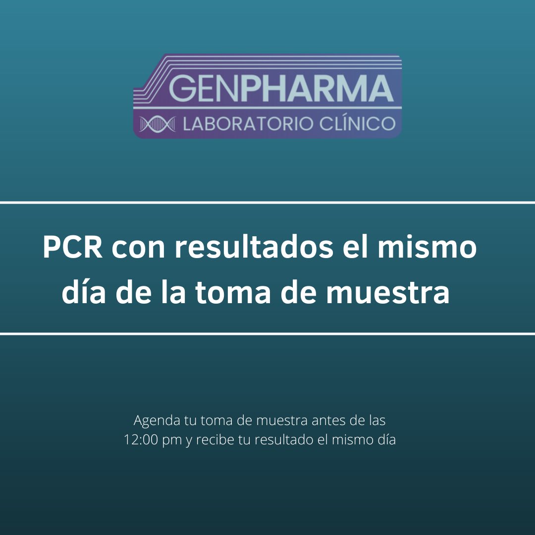 genpharmalab's tweet photo. ¿Necesitas el resultado del PCR el mismo día de la toma de muestra? ¡No hay problema! Agenda con nosotros antes del mediodía y tendrás el resultado hoy mismo. 

Reserva a través de https://t.co/JTuZHmytEa o a través de whatsapp +56 9 4441 9822

#PCRaDomicilio #PCR #COVID19 https://t.co/a4n8wp3seJ