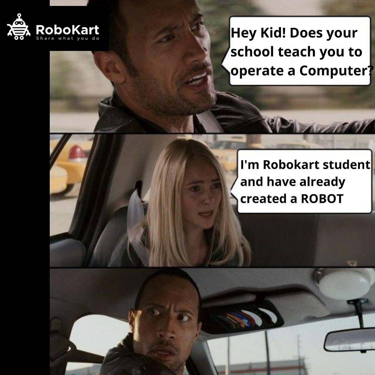 robokart's tweet image. Rock is also shocked looking at confidence of our #makers 

#robokart #robokartmakerspace #roboticseducation