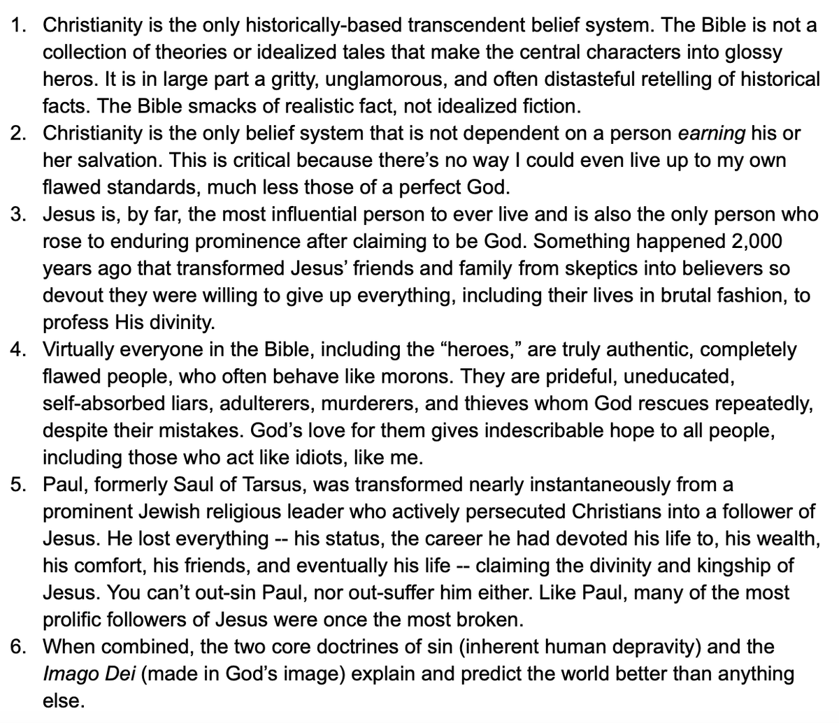 Was recently asked by an atheist friend to share what initially got me interested in studying Christianity as an atheist. Here's my response: