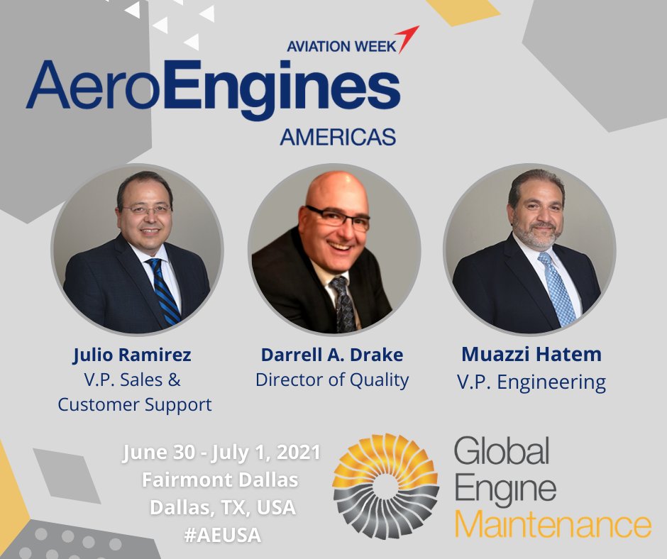 The GEM Team is looking forward to seeing everyone at AeroEngines Americas. Connect with our executive team Muazzi Hatem, Darrell Drake &amp; Julio Ramirez Franco 📩 email us at sales1@global-engine.com to set up a meeting. 
#AEUSA #Aviation #Airlines #Aircraft #AviationIndustry