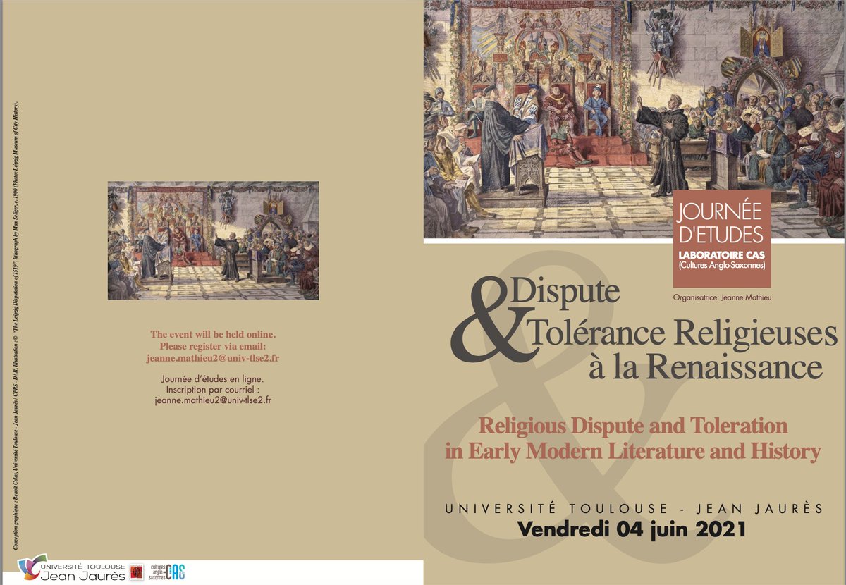 Jeann_Ma's tweet photo. Let's talk about Religious Dispute and Toleration in Early Modern Literature and History on 4 June! Here is the conference programme. Please register via email. #theatre #renaissance #earlymodern https://t.co/8EWBdN5UmH