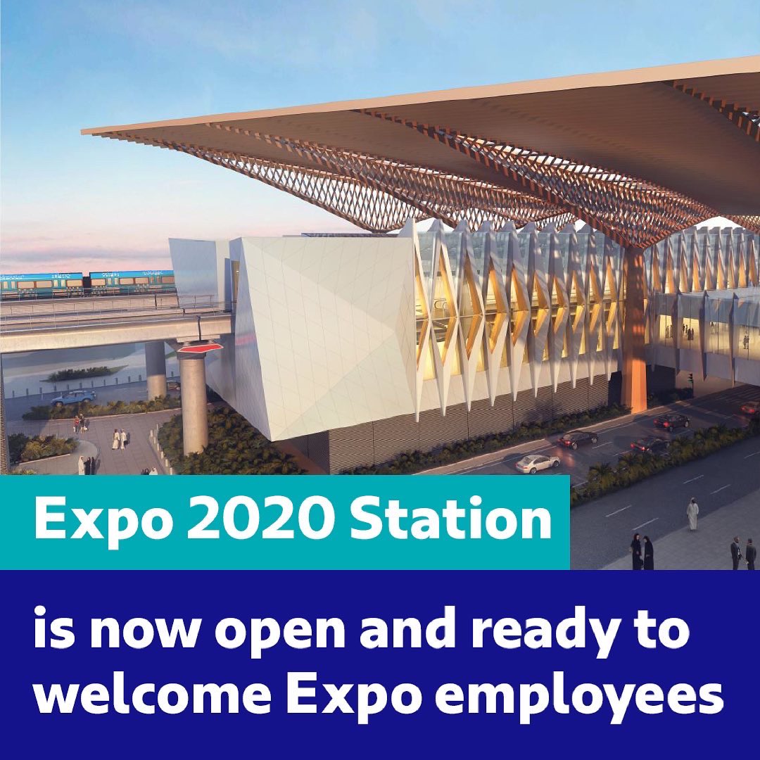 DMCCAuthority's tweet image. From today, the Expo 2020 #DubaiMetro Station is available for passengers who are eligible to enter the international event site. The site will be accessible to the general public later in the year on October 1st. #RTA #Route2020 @rta_dubai