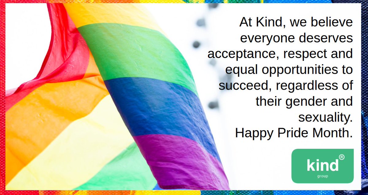 Happy Pride Month from everyone here at Kind. We believe we can all do our part to create a world where no one faces discrimination for who they are or who they love.