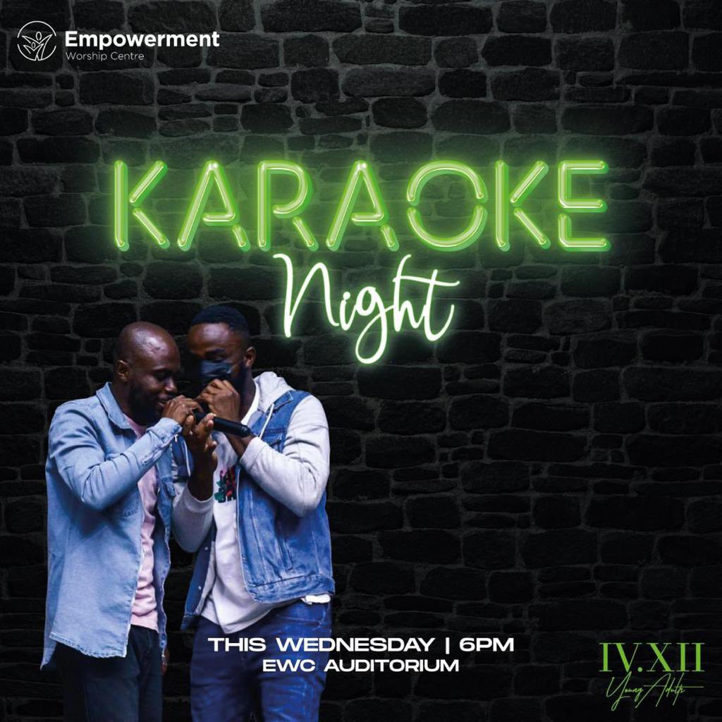 ewc412_'s tweet photo. Which fam group takes it all at Karaoke Night!
Let’s battle it out on the MIC this Wednesday at the EWC Auditorium.
It’s going to be an awesome experience with the squad.
Don’t forget to tag along with a friend. https://t.co/N0qTwpP4sA