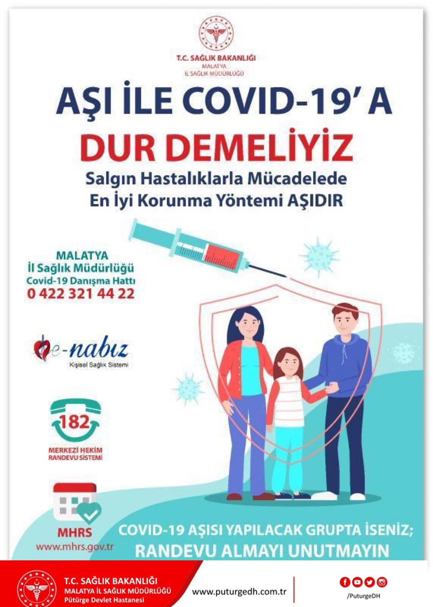 Aşı ile #Covid_19’a dur demeliyiz #mhrs #sağlıkbakanlığı #coronavirus