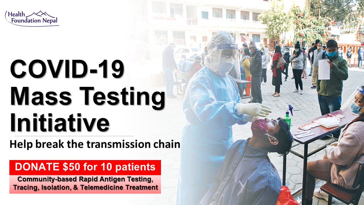 Mass testing is necessary to break the spread of Covid-19 across Nepal. Municipalities are still struggling to fund this work. Help @HealthFoundationNepal fundraise to #StopTheSpread
healthfoundationnepal.org