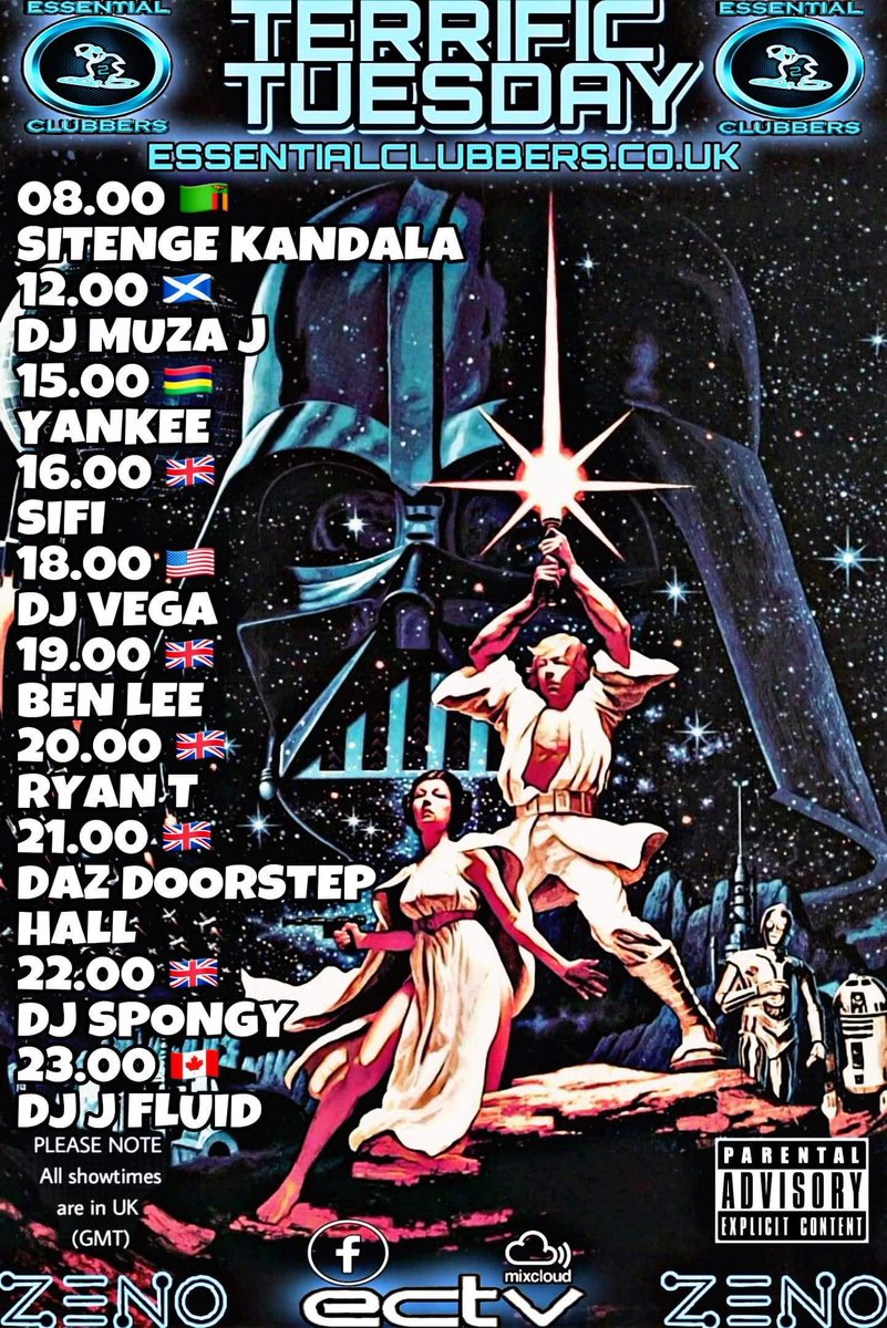 ESSENTIALCLUBB3's tweet photo. TERRIFIC TUESDAY!!!

PLEASE NOTE: All showtimes are shown in UK time (GMT) 

#ecradio #Essentialclubbers #NowPlaying #chat #listenlive #tuneinapp #Radio #jointhemovement #Facebook #mixcloud #Instagram #worldwide https://t.co/jnvLL7HzMH
