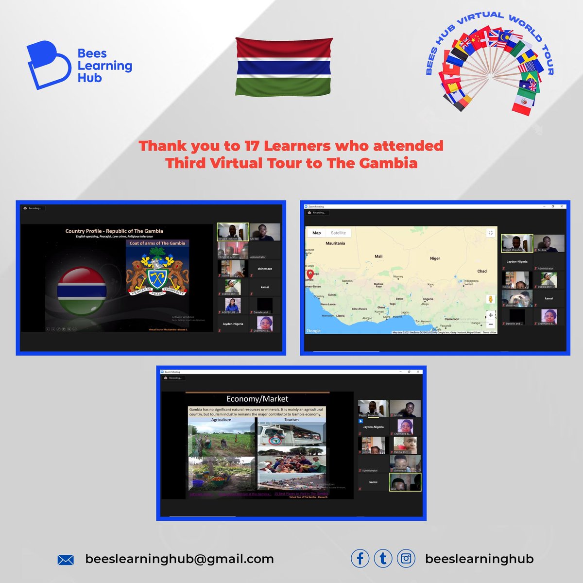 Beeslearninghub's tweet photo. We had one of the best tours to The Gambia 🇬🇲 with the kids. 

Did you know that The Gambia is the smallest country in West Africa? Yes! There are about 2.6 million people and it is called the smiling Coast of Africa because of it's location on the map of the continent and... https://t.co/JFZvUtXMAv