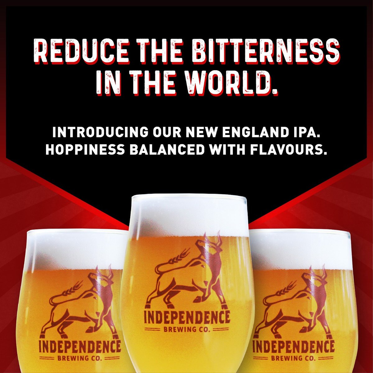 Our latest brew, NEIPA, is now on tap across all locations. This brew showcases the aroma &amp; flavours of your favourite hops without the bitter bite! 
With notes of citrus, orange &amp; tropical fruits, this brew has a hazy medium body &amp; semi dry finish!
#independencefromboringbeers