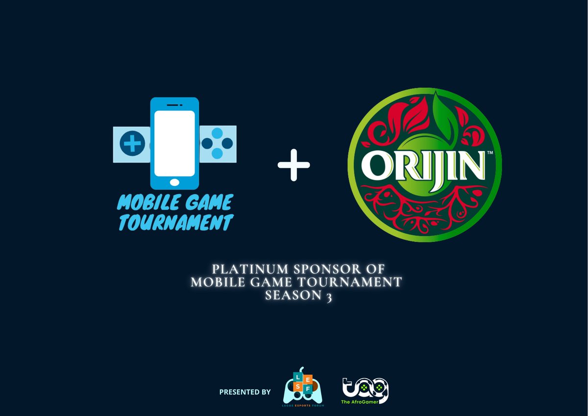 ANNOUNCEMENT

We are excited to have @OrijinNigeria as Official Platinum Sponsor of Mobile Game Tournament Season 3 !!!

We STAY ORIJINAL #InTheGame

Presented by <a href="/LagosESports/">Lagos ESports Forum</a> &amp; <a href="/theafrogamer_/">The Afrogamer News</a> 

#MGT3 #Esports #MobileGaming #LudoKing #8BallPool #PESmobile