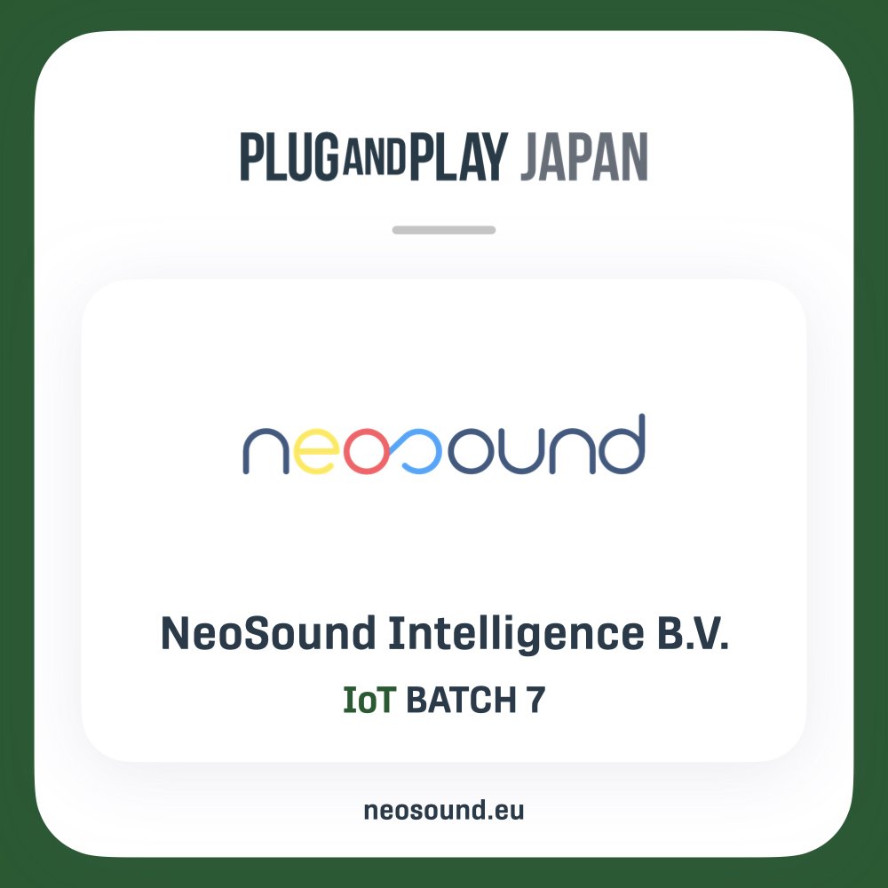 NeoSound Intelligence (@neosound_nl) on Twitter photo It is always an honour to be recognised and selected among such competitive companies.
#IoT #voicefirst #voicetech #voiceai #voicetechnology
<a href="/plugandplayjp/">Plug and Play Japan</a> It is always an honour to be recognised and selected among such competitive companies.
#IoT #voicefirst #voicetech #voiceai #voicetechnology
<a href="/plugandplayjp/">Plug and Play Japan</a>