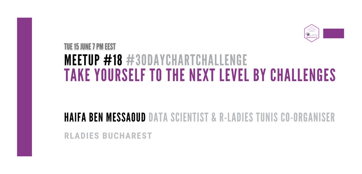 rladiesbuchares's tweet photo. See you tonight at 7PM EET for a new session ! We continue our meetups with #goodRvibes and a talk on challenges effect &amp; the 30daycharchallenge with Haifa Ben Messaoud, co-organizer R-Ladies Tunis &amp; Data Scientist!  https://t.co/qQ1xP9Tbjd https://t.co/OFbZb6XuTr