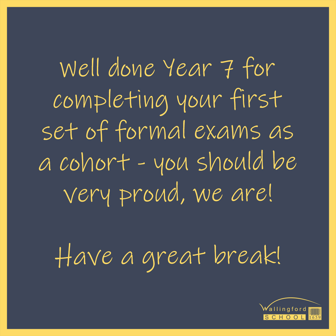 wallingford4140's tweet photo. We were so busy on Friday with all our farewell celebrations that we didn't get to congratulate our Year 7s!
#ws_year7 #keystage3exams #firstexams #welldone #wearewallingfordschool https://t.co/xZjEP4UCNk