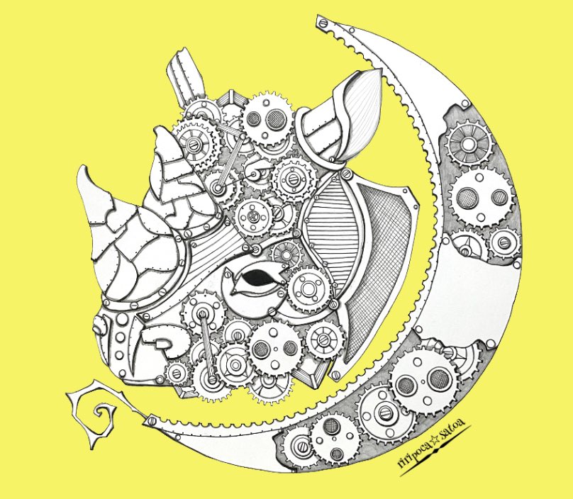 「古代生物、魚類などミリペンで
カリカリ✒︎描いております〰︎😁
#6月になった」|riripoca☆satoa.のイラスト