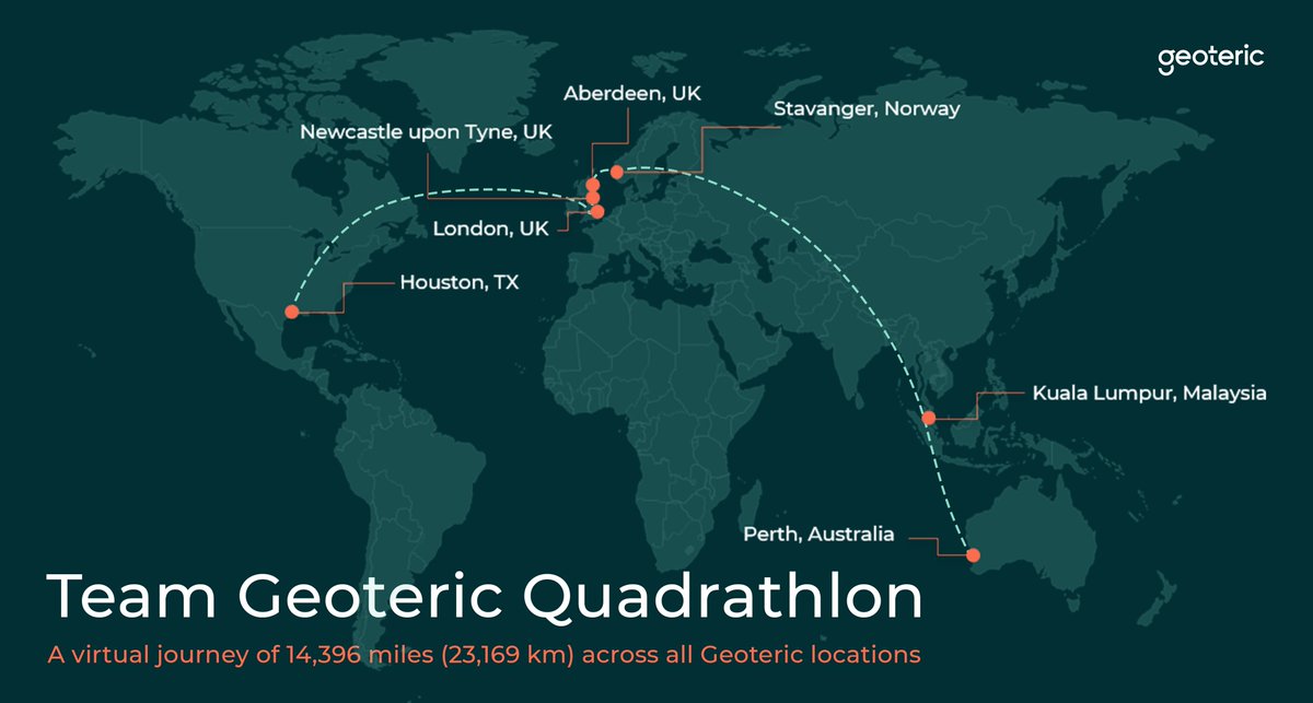 And we’re off... #TeamGeoteric #Quadrathlon has begun! Using <a href="/MoveSpringApp/">MoveSpringApp</a> to track our progress, a global community of 50 Geoteric #employees, family &amp; friends will run, walk, swim &amp; cycle across all Geoteric locations throughout the month of June. Wish us luck! #TeamChallenge