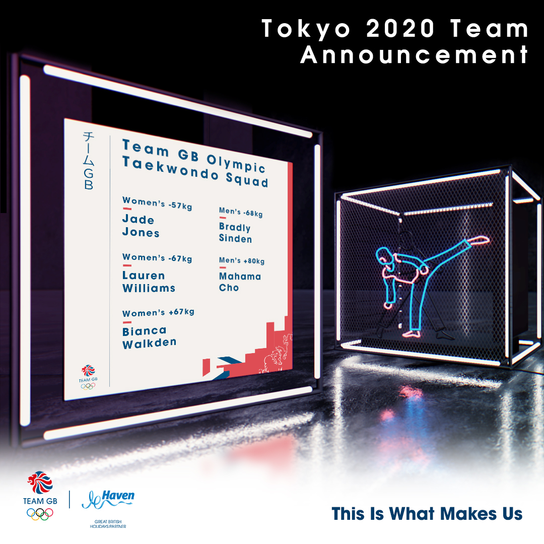 Congratulations to all selected! 🙌
Proudly supported by @haven   

<a href="/jadejonestkd/">Jade Jones</a> 
<a href="/LaurenW_TKD/">Lauren Williams</a> 
<a href="/BiancaW_tkd/">Bianca Walkden TKD</a>
<a href="/tkdbradly/">Bradly Sinden</a> 
<a href="/Chotimetkd/">Mahama Abdoul Fatah Cho</a> 

#Tokyo2020 <a href="/GBTaekwondo/">GB Taekwondo 🇬🇧</a> 

Read more ➡️ bit.ly/3yU9cf6