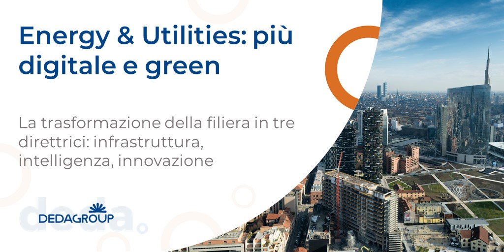 La transizione energetica è alla base della trasformazione della filiera Energy &amp; Utilities verso una maggiore efficienza e sostenibilità. Un’evoluzione che per Dedagroup Public Services segue tre direttrici: infrastruttura, intelligenza, innovazione.
bit.ly/3wJ6uXV
