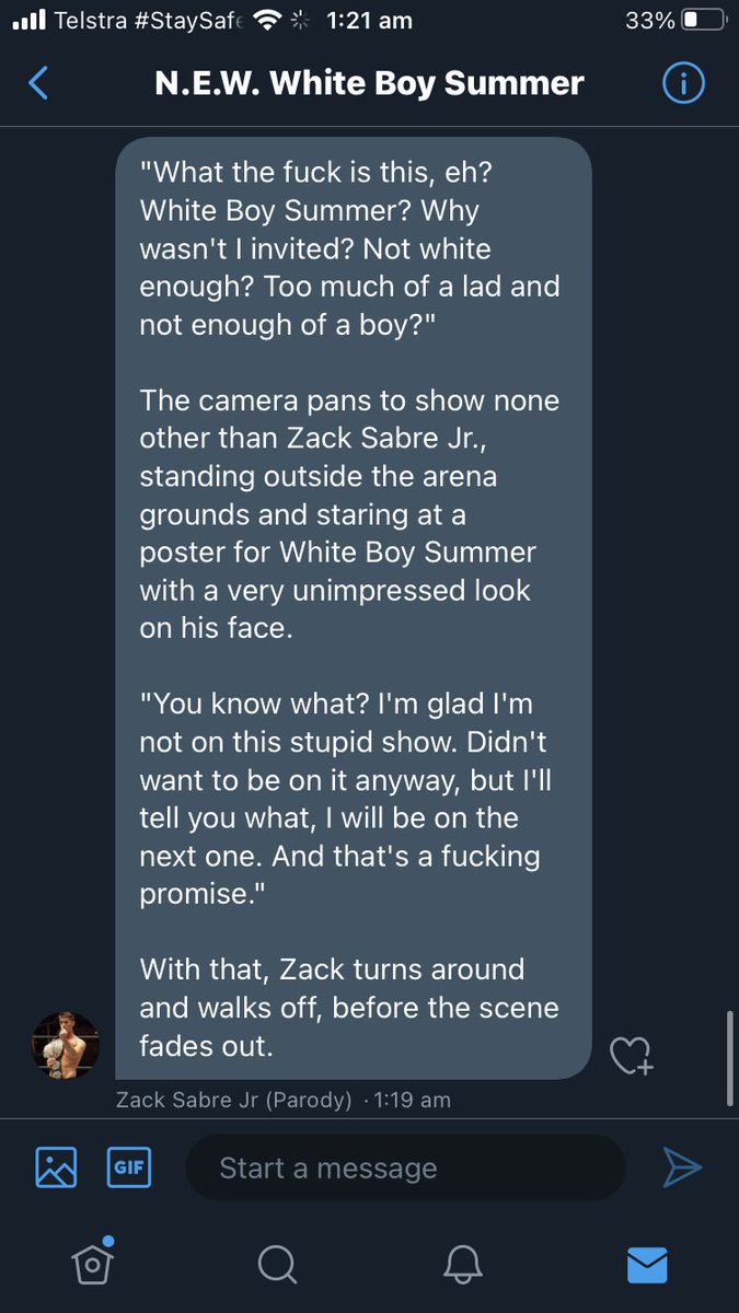 Zack is back. After a long absence from the company, <a href="/ZackSabreJnr/">Zack Sabre Jr (Parody)</a> has returned and promises to be at the next show.