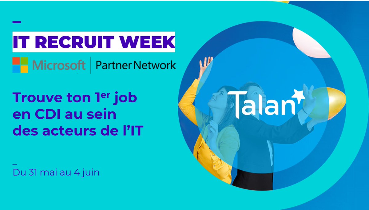 [EVENEMENT] Du 31 mai au 4 juin, l'écosystème Microsoft Partner Network lance son plus grand job dating pour les jeunes diplômés. Cliquez pour consulter toutes nos offres d'emploi et vous inscrire : events.microsoft.fr/skills-week-20…
#Talan #Cloud #Dynamics #Sharepoint #ModernWorkplace