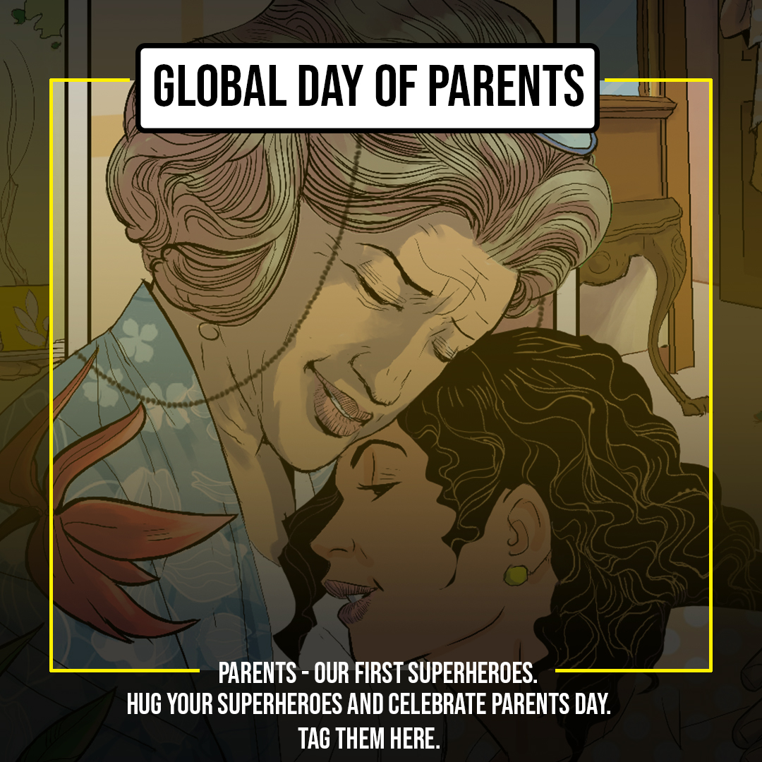 Parents - Our First Superheroes. Hug your superheroes and celebrate Parents Day. . . . #indusverse #TheBeginning #Simon #parenting #parentsday #globalparentsday #parenthood #superheroine #IndianComics #indiancomicseries #graphicnovel #comicsart #comics #motherhood #fatherhood