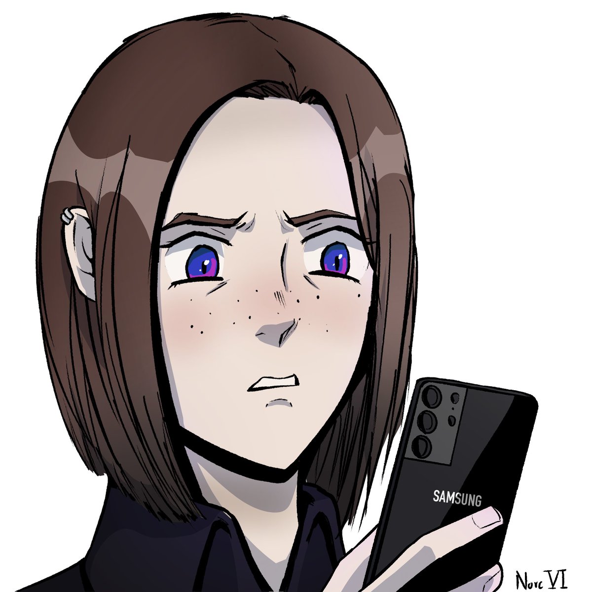 Norc Vi Samsung Girl Looking At All Her Fanart Samsung Virtualassistant