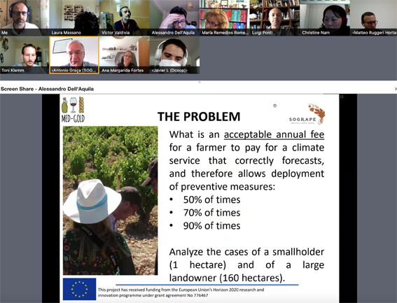 medgold_h2020's tweet photo. The #MGLL21 had its second session. 
On this occasion, three problems were launched by the three sectors #wine, #olive oil and #durum wheat #pasta.
 How should you solve this problem using #climate #services ? https://t.co/eXfvJuj7zP