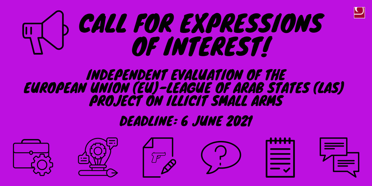SmallArmsSurvey's tweet photo. Call for expressions of interest!

Our EU–LAS project responds to needs in the LAS region regarding illicit small arms, and as Phase I ends, we're looking for professionals to undertake the project evaluation.

We want to hear from you!
https://t.co/fxNgNzxoWb https://t.co/jVCGr8AACl
