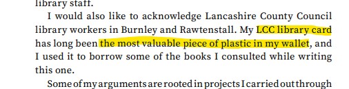 'The most valuable piece of plastic in my wallet ...' : <a href="/LancsLibraries/">Lancashire Libraries</a> staff acknowledged in new book lwbooks.co.uk/product/on-bur… / Copies now available from Lancashire libraries // <a href="/LianPate/">Lian Pate ☕️</a> <a href="/JulieForBurnley/">Julie Cooper</a> <a href="/afrasiab_anwar/">Afrasiab Anwar MBE 💙</a> <a href="/mohammedaliamla/">Ali Amla 🟣</a> <a href="/IshtiaqMohammed/">Cllr Ishtiaq M</a>