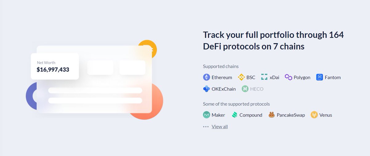 DeFi portal DeBank <a href="/DeBankDeFi/">DeBank</a> has fully supported OKExChain now. 

As a start, you will be able to track WePiggy <a href="/wepiggydotcom/">WePiggy</a>  and AISwap @AISwapNo1 with DeBank.