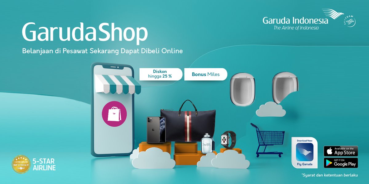 IndonesiaGaruda's tweet photo. Saatnya Anda berbelanja di Inflight Shop kami secara online! 

Nikmati beragam produk eksklusif berlogo Garuda Indonesia, produk Premium Brand ternama sampai produk UMKM Bangga Buatan Indonesia semua tersedia di #GarudaShop !

Info lengkap: https://t.co/4VVXYgp8de https://t.co/uXSIUGTMev