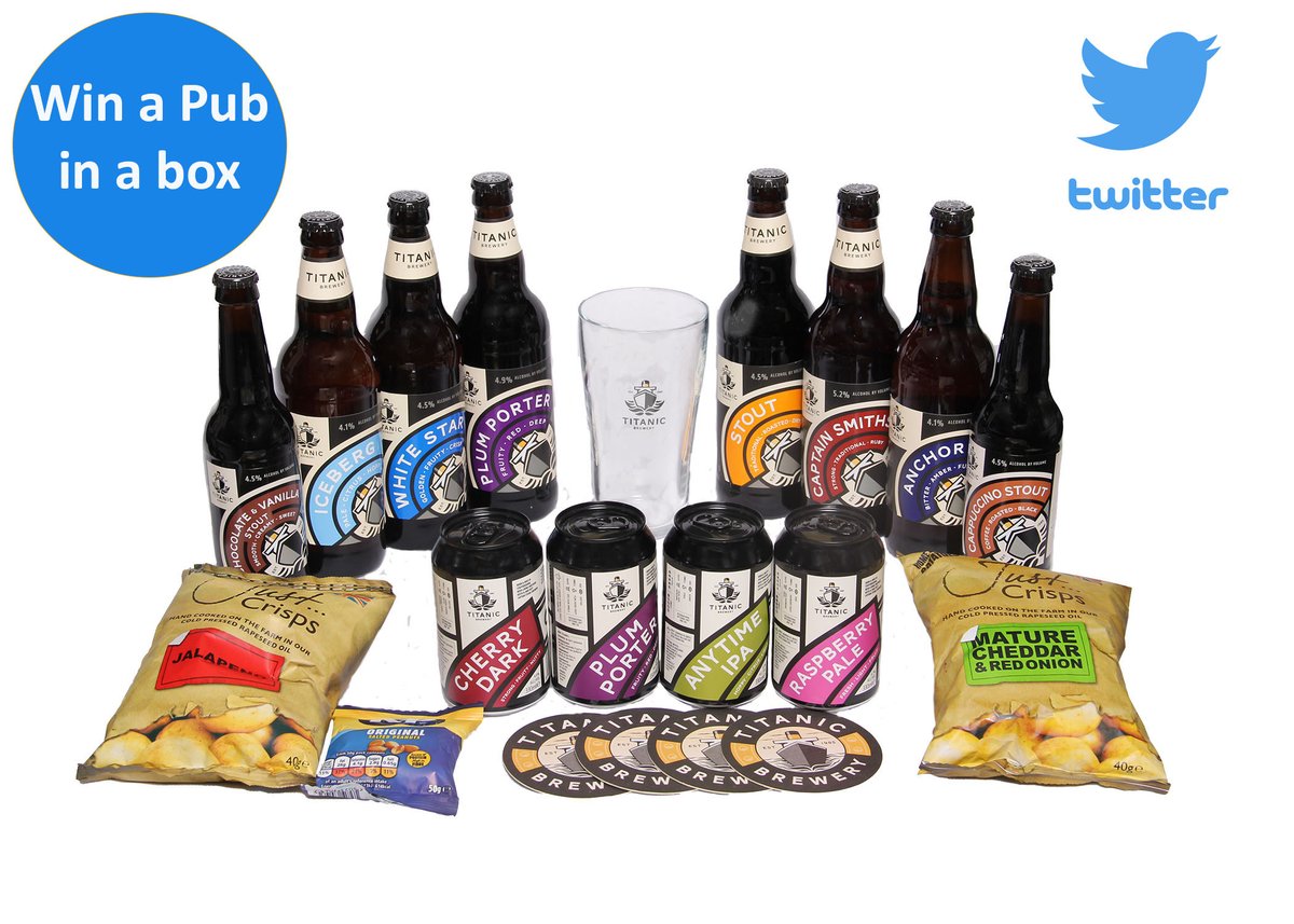 To celebrate Father’s day we are giving away a Pub in a box to 3 of our lucky Twitter followers over the next 3 weeks! To win just like this tweet, re-tweet this, mention someone you think would like to win and of course make sure you are following 
@titanicbrewers
 
Good Luck!
