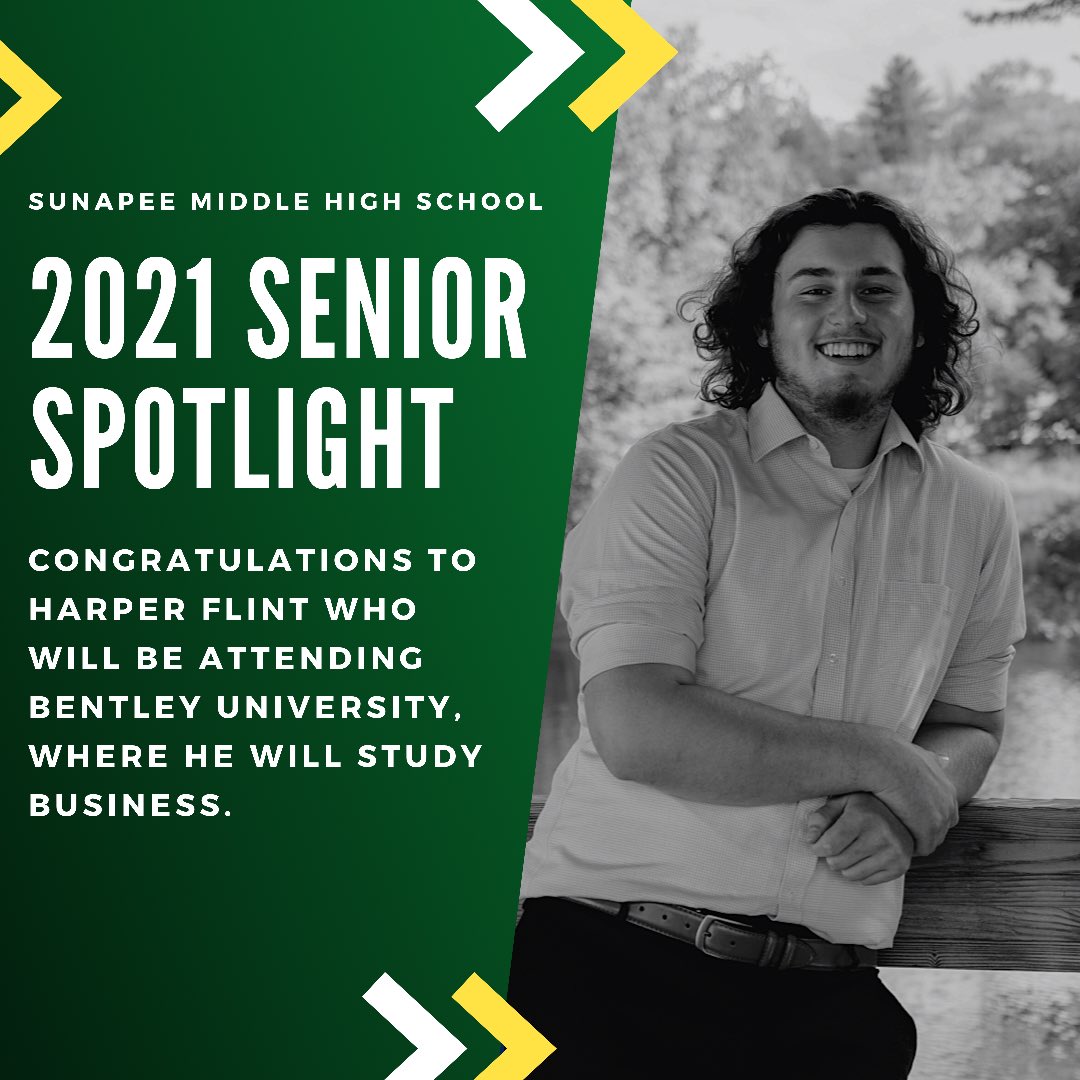Let's celebrate the accomplishments and goals of each of our terrific seniors. 
#Classof2021 #SunapeeLakers #SunapeeStrong #SMHS #GreenandWhite #SunapeePride #LakerPride #Seniors2021 #SeniorSpotlight #SeniorSpotlight2021 #SeniorSzn #NewHampshireSchools #HighSchoolGraduates