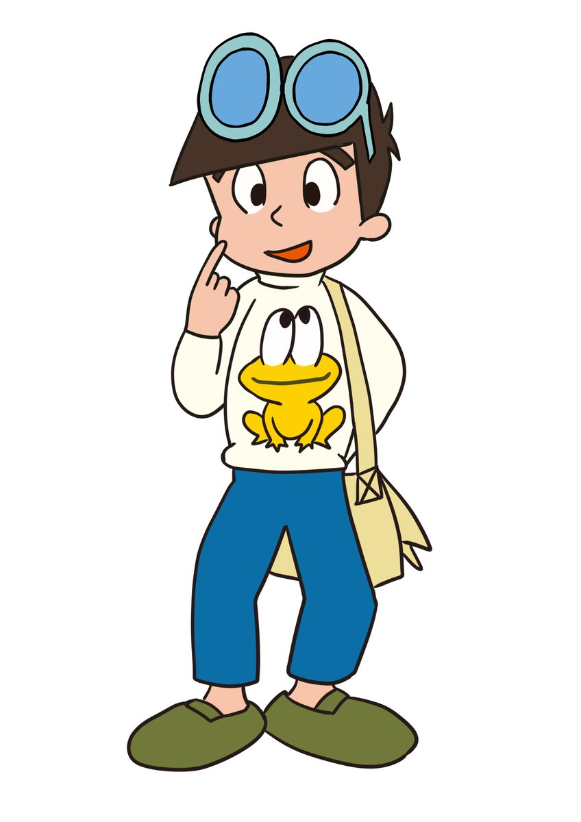 ナオト 模写55 ひろし ピョン吉 ど根性ガエル 模写 イラスト ど根性ガエル ひろし ピョン吉