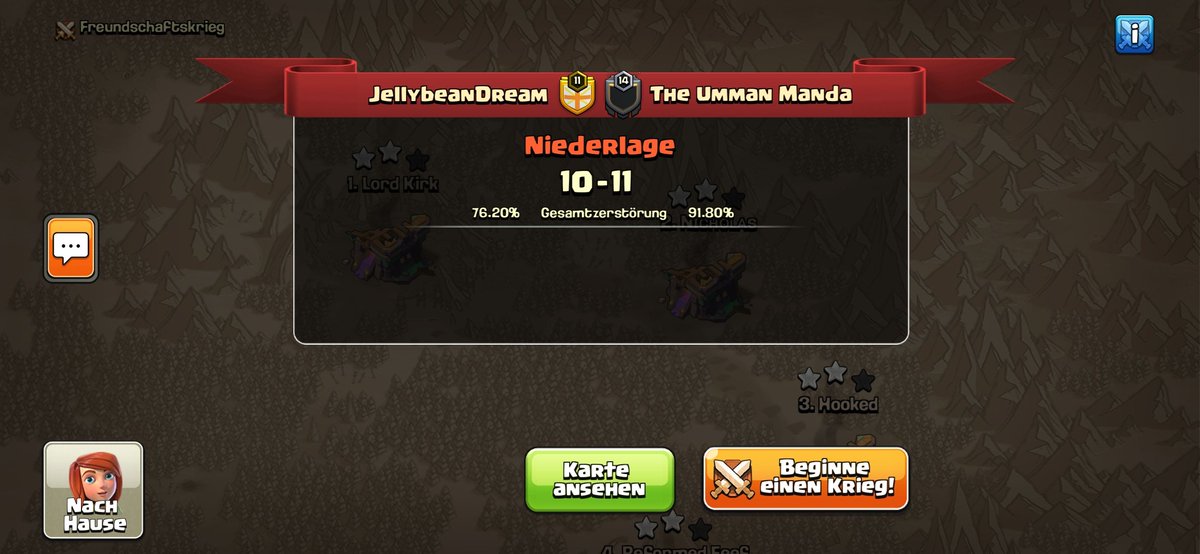 Kinda an interesting war in <a href="/FrenchCup/">French Clash Cup</a> 
Not our best performance yet but we will improve in our upcoming matches. 
GG <a href="/TheUmmanManda/">The Umman Manda</a> 
We move to 2-1 and are still in a good spot to reach the playoffs.