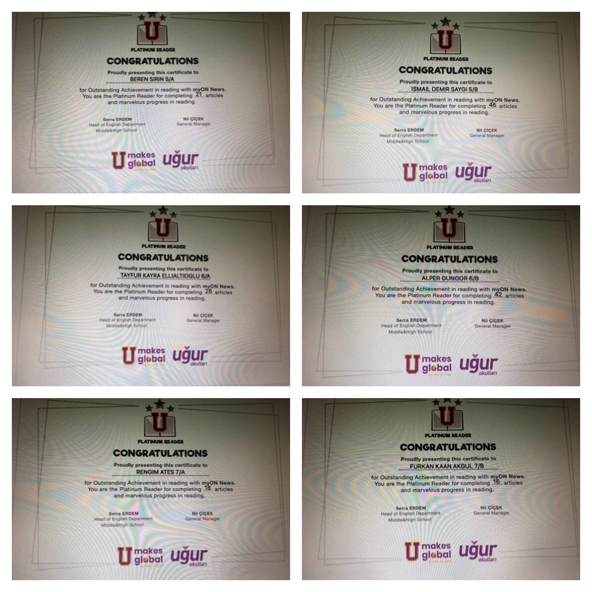 renata_tuncer's tweet photo. Proudly presenting our Myon readers of the month💜💜💜💜#UmakesUglobal #Myon @ugur_okullar @balgatortaokul @nilcicek @ardaergez @seazra @ozlemsonmez14 @BANU_BAKIR @TeacherMerve https://t.co/JB7arxeiGU