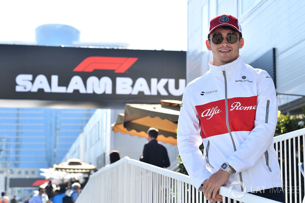 LeclercNews's tweet photo. The #AzerbaijanGP 🇦🇿 is coming up soon 🙌

@Charles_Leclerc scored his maiden Formula One points in Baku and was voted as the Driver Of The Day in both 2018 and 2019 💪 

#F1 #Charles16 https://t.co/nVISETlCkD