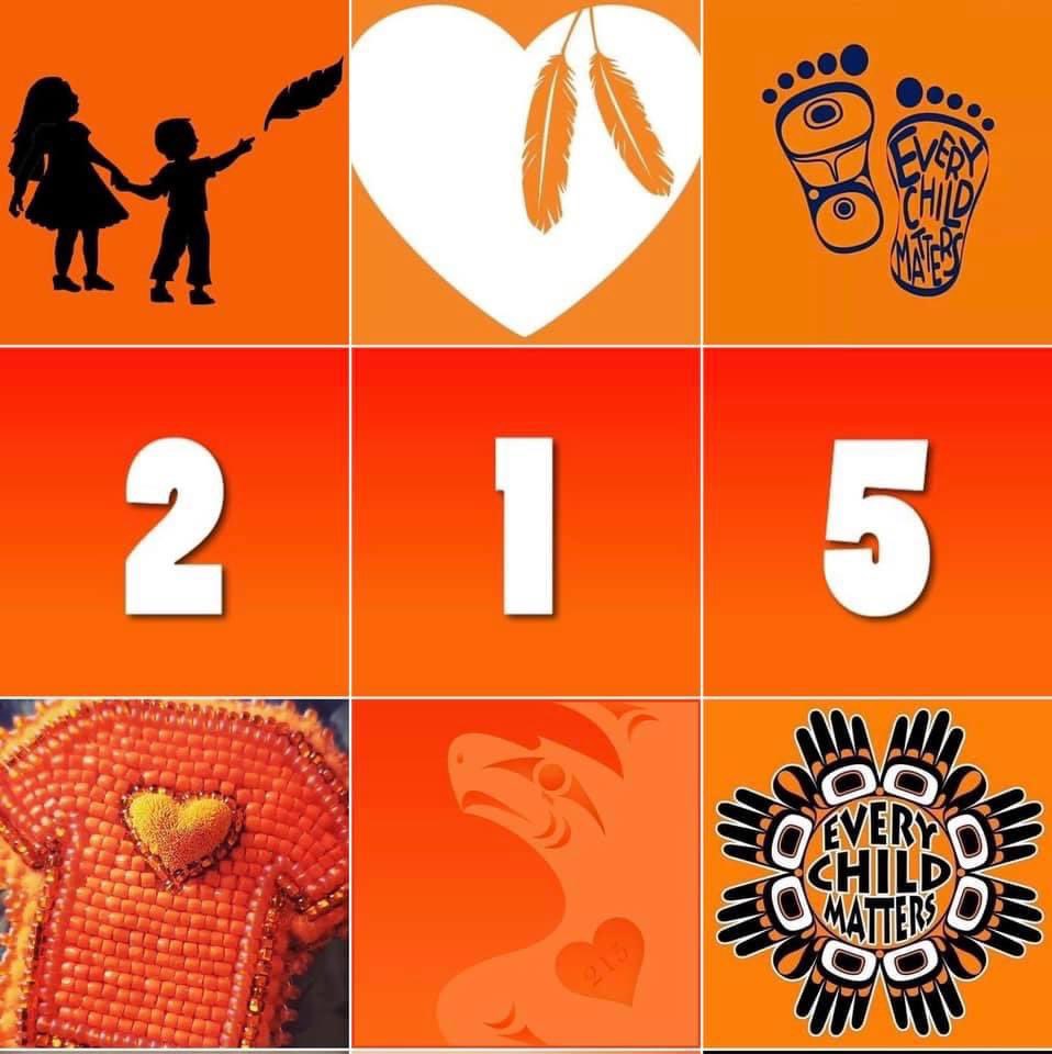 #215 Every Child Matters - 215 children found buried on the grounds of Tk’emlups te Secwepemc First Nation territory in Kamloops BC. 🧡🦅🙏🏻